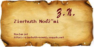 Zierhuth Noémi névjegykártya